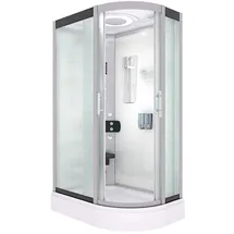 AcquaVapore D60-70M1R Komplettdusche mit Schiebetür 80 x 120 cm Weiß Sicherheitsglas D60-70M1R