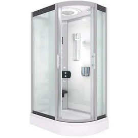 AcquaVapore D60-70M1R Komplettdusche mit Schiebetür 80 x 120 cm Weiß Sicherheitsglas D60-70M1R