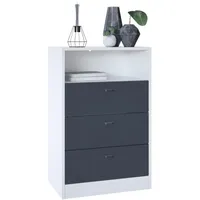 Vladon Kommode, Anthrazit, Dunkelgrau, 56x86.5x36 cm, Wohnzimmer, Kommoden &