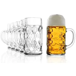 Stölzle-Oberglas 6x Stölzle Oberglas Isar Bierkrug 1 l, geeicht, Maßkrug