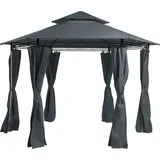 Beliani Gazebo 3,5  x 3,5 m graphitgrau