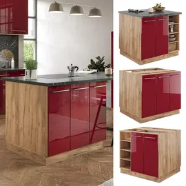 Vicco Kochinsel Fame-Line 90 x 0 x 0 cm Bordeaux Hochglanz