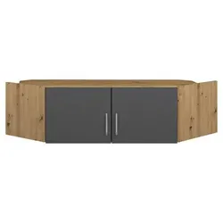 Aufsatzschrank Aalen Grau/Eiche Artisan