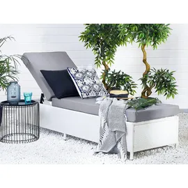 Beliani Turin Gartenliege 201 x 65 x 79 cm Weiß/Grau