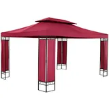 Uniprodo Gartenpavillon 3 x 4 m weinrot
