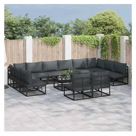 vidaXL Garten-Sofa-Set 12-tlg. schwarz