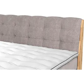 Home Affaire Boxspringbett HOME AFFAIRE "Naome", grau (stone), B:161cm L:217cm, 100% Polyester, Komplettbetten, Boxspringbett, Boxspringbett, Inklusive Topper