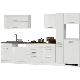 Held Küchenzeile Mailand 330 cm weiß hochglanz