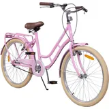 Actionbikes Motors Actionbikes Kinderfahrrad Retrostar 24 Zoll Rosa, Fahrradständer, Gepäckträger, Sattel gefedert