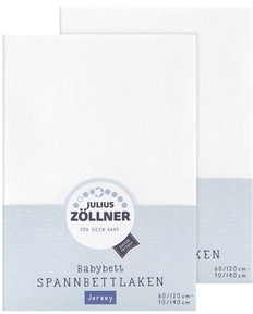 JULIUS ZÖLLNER Spannbetttuch Doppelpack Jersey weiß, 60/70x120/140 cm