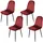 Hti-Living Esszimmerstuhl Samt rot 4er Set