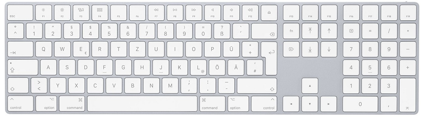 Apple Magic Keyboard mit Ziffernblock, silber - Deutsches Layout