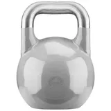 GORILLA SPORTS Kettlebell Gewicht 8 bis 36 kg, Bodenschonende, aus Massivstahlguss, Kugelhantel, Competition Kugelgewicht, Profi Schwunghantel, für Krafttraining, Gym grau
