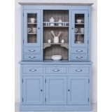 Casa Padrino Küchenbuffet Casa Padrino Landhausstil Esszimmerschrank Hellblau / Grau 137 x 50 x H. 197 cm - Massivholz Küchenschrank - Esszimmer Möbel im Landhausstil - Landhausstil Esszimmer Einrichtung