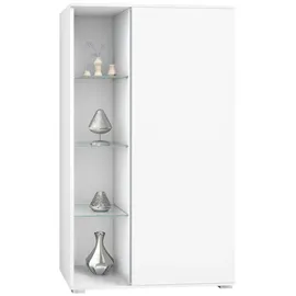Vladon Vitrine, Weiß, Holzwerkstoff, 71.5x134x35 cm, Wohnzimmer, Wohnwände, Vitrinenschränke