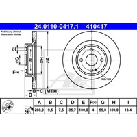 ATE Bremsscheibe 24.0110-0417.1