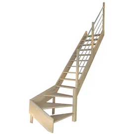starwood treppen Raumspartreppe Korfu 80 cm Fichtenholz Edelstahl