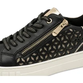 Marco Tozzi Plateau-Sneaker Damen Schwarz/Gold 40
