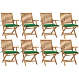 vidaXL Klappbare Gartenstühle mit Kissen 8 St. grün