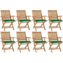 vidaXL Klappbare Gartenstühle mit Kissen 8 St. grün