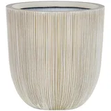 Beliani Blumentopf Kunstharz beige/weiß rund 37 cm Beige,