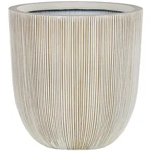 Beliani Blumentopf Kunstharz beige/weiß rund 37 cm Beige,
