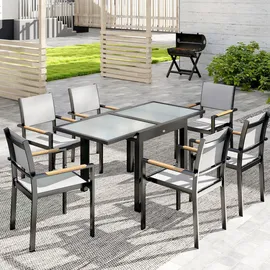 Outsunny Gartentisch Ausziehbar 160 x 80 x 75 cm Schwarz