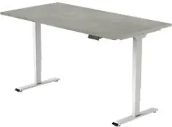 euroseats Economy Sitz-Stehschreibtisch Rechteckig Beton T-Fuß 1.400 (B) x 800 (T) x 1.275 (H) mm Metall