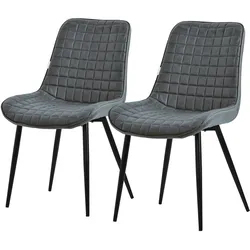 ML-Design 2er Stühle Esszimmerstühle Küchenstuhl Wohnzimmerstühle PU-Kunstleder Anthrazit