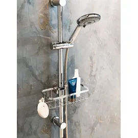 Wenko Duschablage Floresta eckig Metall Silber 6 cm