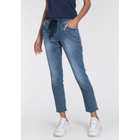 KangaROOS Jogg Pants 7/8 JOGG-DENIM weites Bein, mit Used-Waschung, hohe Leibhöhe, 7/8-Länge blau 38
