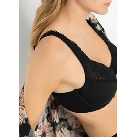 bonprix Minimizer-BH BONPRIX "Minimizer-BH mit gepolsterten Trägern (2er Pack)", Damen, Gr. 95, Cup C, beige (kreidebeige, schwarz), Obermaterial: 80% Polyamid, 20% Elasthan. Futter: 100% Baumwolle.