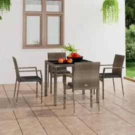 vidaXL Polyrattan Gartenstühle 59 x 53 x 88 cm grau 4 St. inkl. Kissen 319884