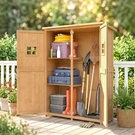 Outsunny Geräteschrank 1,28 x 0,50 x 1,64 m natur
