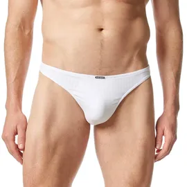 Bruno Banani Herren String Check Line 2.0, Tanga, Polyamid, Logo, Karo, einfarbig Weiß 2XL