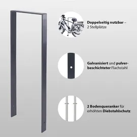 Trutzholm 5 x Fahrradanlehnbügel 119 x 39 cm Flachstahl 13 mm Anthrazit Einbetonieren