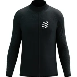 compressport seamless zip sweatshirt kapuzenjacke schwarz