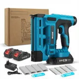 Seesii Akku-Nagler Set 2-in-1 mit 2 x 2,0 Ah Akkus und 1000 Nägeln/Klammern
