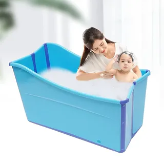 Faltbare Badewanne Mobile Badewanne für Erwachsene und Kinder Wanne Spa Badesauna Klappbadewanne Wanne Faltbare Badewanne Kinder 100cm Blau