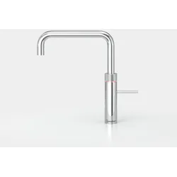 Quooker - Fusion Square Wasserhahn, Hahnfarbe:-Schwarz, Warmwasser Reservoir für Heißwasseraufbereitung (kombinierbar mit Cube):-COMBI+  (mit hausseitigen Warmwasseranschluss, aber lange Wartezeit auf Warmwasser), Kaltwasser und Sprudel Reservoir (kombinierbar mit Heißwasseranlage):-ohne CUBE (standard), Zubehör:-Lastenwechsler