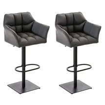 CLP 2er Set Barhocker Damaso Kunstleder grau/schwarz