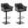 CLP 2er Set Barhocker Damaso Kunstleder grau/schwarz