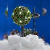 Buri LED Solar-Bäumchen Ilex Stechpalme Gartenbeleuchtung Weihnachtsdeko Kunstpflanze