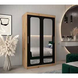abiks möbel Schwebetürenschrank Promo 120 x 200 x 62 cm Schwarz