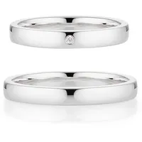 Bruno Banani Trauring Schmuck Geschenk Ehering Hochzeit Damenring Herrenring, wahlweise mit oder ohne Brillant, Made in Germany silberfarben 66