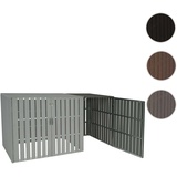 Mendler XL 1er-/2er-WPC-Mülltonnenverkleidung Erweiterung HWC-J28, Mülltonnenbox, Metall Holzoptik ~ grau