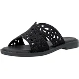 remonte Pantolette REMONTE, Damen, Gr. 38, schwarz, Textil, Basic, Schuhe Pantolette, Sommerschuh mit Glitzersteine und Feel Soft-Ausstattung