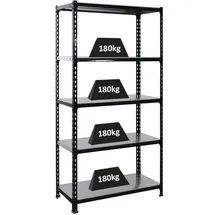 Proregal Schwerlastregal Metal Shark HxBxT 180 x 90 x 40 cm Fachlast 180 kg Anthrazit-Verzinkt