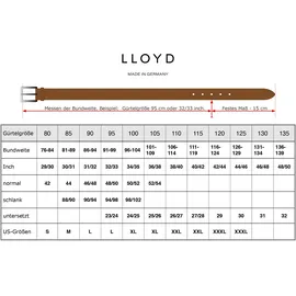 LLOYD Herrengürtel Leder 120 cm braun