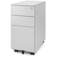 Ergotopia Rollcontainer 60x52x30 cm, abschließbar Bürocontainer Rollschrank montiert grau